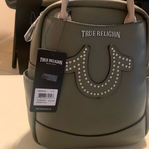 True Religion Studded Olive Backpack